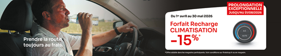 -15% sur les forfaits de recharge climatisation* !